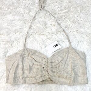 ASOS Women's Sz 6 Linen Blend Khaki Bralette NWT